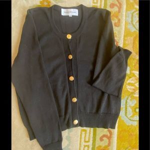 Steven Stolman Vintage black cotton knit cardigan. Size L